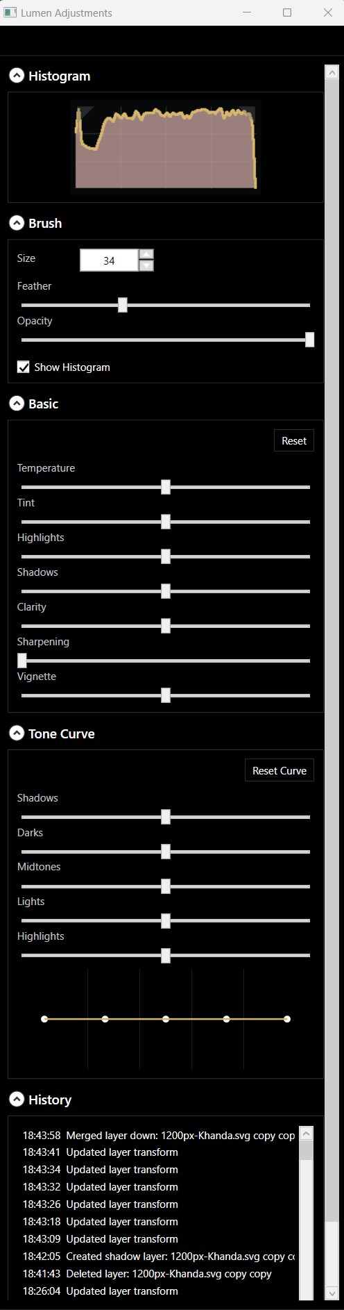 Lumen adjustment controls